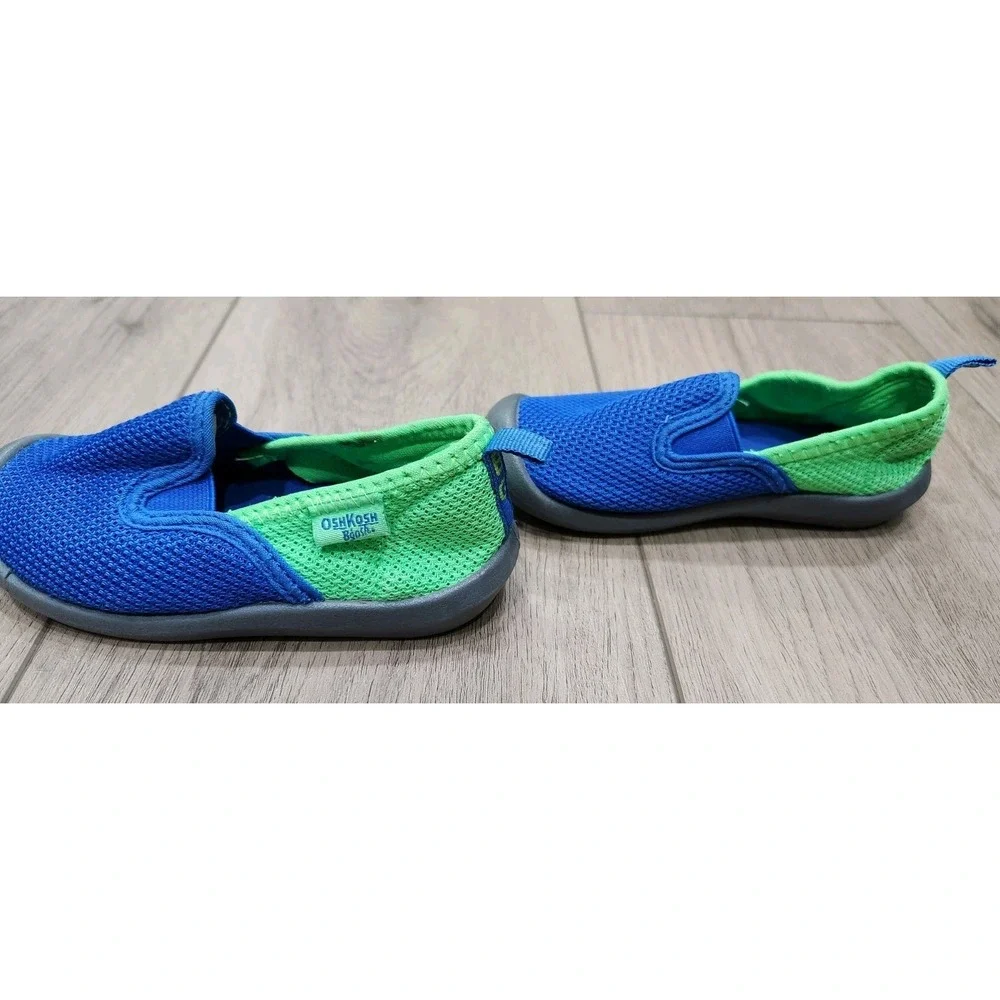 Oshkosh B'gosh Mesh Water Shoes Sneakers Rubber Bottom Slip On Blue Kids‎ Size 7